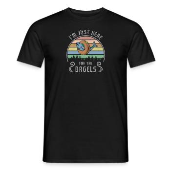Israël plat de saumon casher sur le verdict du bagel - T-shirt homme - noir - Devant - AI Model Male 178 light (178cm)