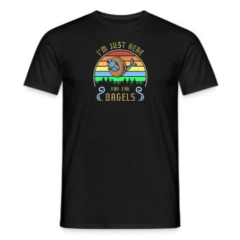 Israel dish kosher salmon on bagel verdict - Men's T-Shirt - black - Front - AI Model Male 178 light (178cm)