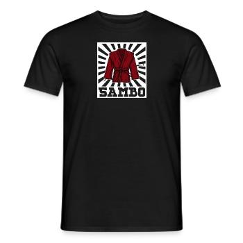 Sambo wrestling martial arts fighters martial artists - Men's T-Shirt - black - Front - AI Model Male 178 light (178cm)