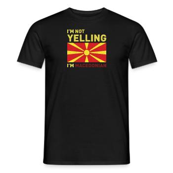 Macédoine Voyage Balkans Drapeau Macédonien - T-shirt homme - noir - Devant - AI Model Male 178 light (178cm)