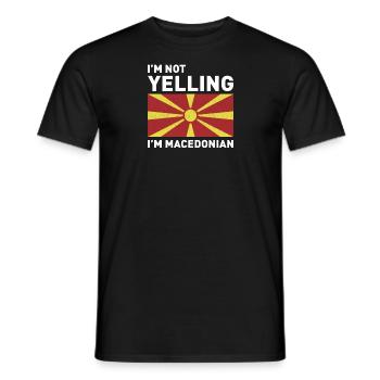 Macédoine Voyage Balkans Drapeau Macédonien - T-shirt homme - noir - Devant - AI Model Male 178 light (178cm)