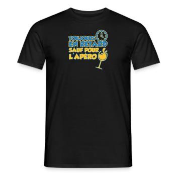 Retard Cadeau Apéro Humour Beauf Alcool Apéritif - T-shirt homme - noir - Devant - AI Model Male 178 light (178cm)