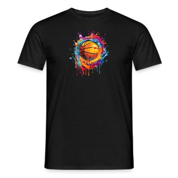 Maillot Basket Ballon Basketball Basket-ball Retro - T-shirt homme - noir - Devant - AI Model Male 178 light (178cm)