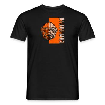 Kambodscha Khmer National Flagge Reise - Männer T-Shirt - Schwarz - Vorne - AI Model Male 178 light (178cm)