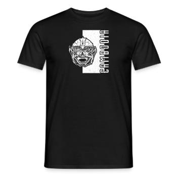 Kambodscha Khmer National Flagge Reise - Männer T-Shirt - Schwarz - Vorne - AI Model Male 178 light (178cm)