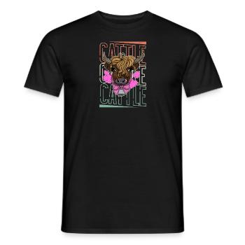Schottisches Hochlandrind Bauernhof Landwirt - Männer T-Shirt - Schwarz - Vorne - AI Model Male 178 light (178cm)