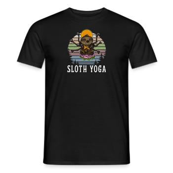 Sloth Lotus Namaste Yoga Meditation Buddha - Men's T-Shirt - black - Front - AI Model Male 178 light (178cm)
