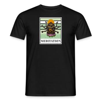 Faultier Fitness Yoga Namaste Meditation Zen - Männer T-Shirt - Schwarz - Vorne - AI Model Male 178 light (178cm)