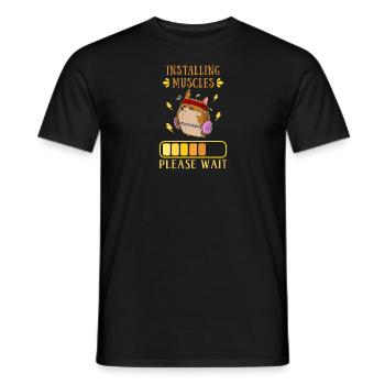 Hund Muskelaufbau Sportler Gym Training - Männer T-Shirt - Schwarz - Vorne - AI Model Male 178 light (178cm)