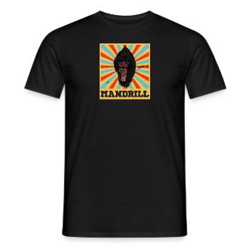 Mandrill Afrika Primat Safari Affe Säugetier - Männer T-Shirt - Schwarz - Vorne - AI Model Male 178 light (178cm)