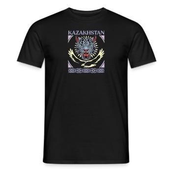 Kasachstan Flagge Herkunft Astana Kasachisch - Männer T-Shirt - Schwarz - Vorne - AI Model Male 178 light (178cm)