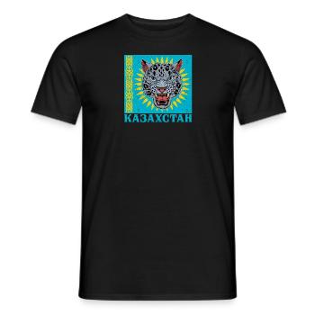 Kasachstan Herkunft National Schneeleopard - Männer T-Shirt - Schwarz - Vorne - AI Model Male 178 light (178cm)