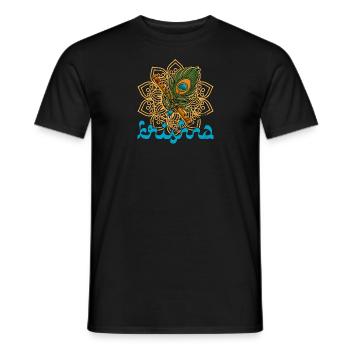 Hindu Bansuri Indien Buddhist Krishna Flöte - Männer T-Shirt - Schwarz - Vorne - AI Model Male 178 light (178cm)