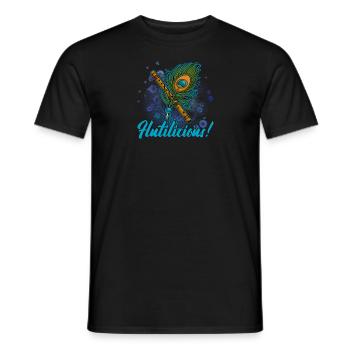 Krishna Indien Bansuri Flöte Bambus Yoga Zen - Männer T-Shirt - Schwarz - Vorne - AI Model Male 178 light (178cm)