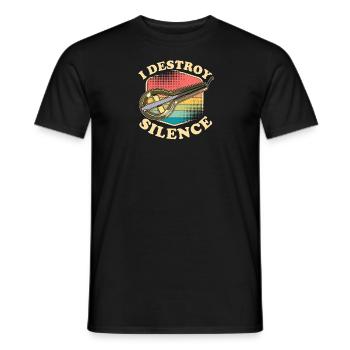 Qopuz Jew's Harp Maultrommel Asien Musik - Männer T-Shirt - Schwarz - Vorne - AI Model Male 178 light (178cm)