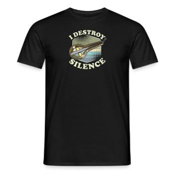 Qopuz Jew's Harp Maultrommel Asien Musik - Männer T-Shirt - Schwarz - Vorne - AI Model Male 178 light (178cm)