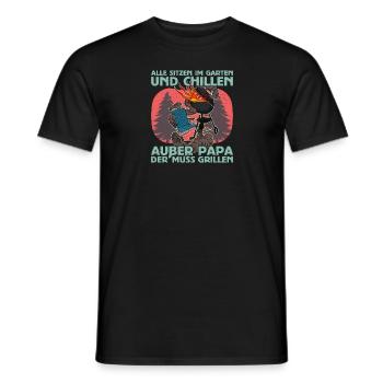 BBQ Grill Fleisch Grillen Barbecue Grillmeister - Männer T-Shirt - Schwarz - Vorne - AI Model Male 178 light (178cm)