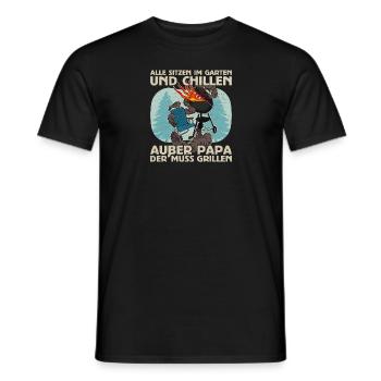 BBQ Grill Fleisch Grillen Barbecue Grillmeister - Männer T-Shirt - Schwarz - Vorne - AI Model Male 178 light (178cm)