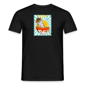 Kasachisch Kasachstan National Flagge Katze - Männer T-Shirt - Schwarz - Vorne - AI Model Male 178 light (178cm)
