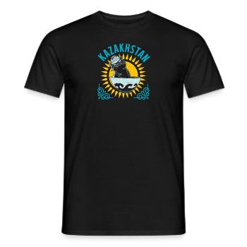 Kasachstan National UdSSR Herkunft Kasachisch - Männer T-Shirt - Schwarz - Vorne - AI Model Male 178 light (178cm)