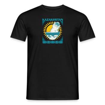 Kasachisch Flagge National Normaden Adler - Männer T-Shirt - Schwarz - Vorne - AI Model Male 178 light (178cm)
