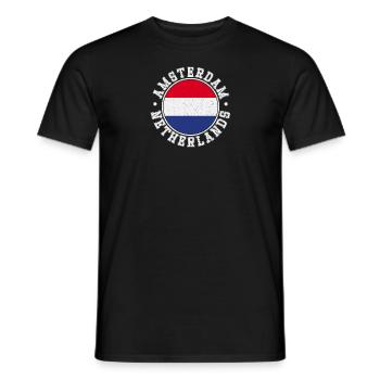 Niederlande Flagge Landesfarben Herkunft - Männer T-Shirt - Schwarz - Vorne - AI Model Male 178 light (178cm)