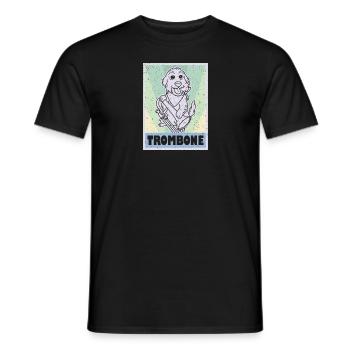 Welpe Musiker Musik Instrument Posaune - Männer T-Shirt - Schwarz - Vorne - AI Model Male 178 light (178cm)