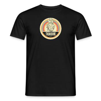 Hund Musiker Posaune Trompete Musik Welpe - Männer T-Shirt - Schwarz - Vorne - AI Model Male 178 light (178cm)