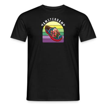 Holländisches Verstopfen Klompen Holzschuhe - Männer T-Shirt - Schwarz - Vorne - AI Model Male 178 light (178cm)