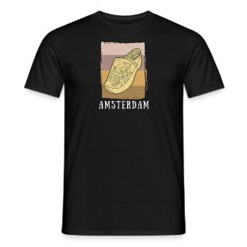 Niederlande Tourist Amsterdam Holzschuhe Schuhe - Männer T-Shirt - Schwarz - Vorne - AI Model Male 178 light (178cm)