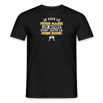 EVG Futur Marié Célibataire Humour Futur Marié - T-shirt homme - noir - Devant - AI Model Male 178 light (178cm)