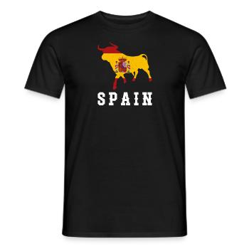 Spanisch Flagge Spanien Europa Reisen Madrid - Männer T-Shirt - Schwarz - Vorne - AI Model Male 178 light (178cm)
