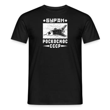 Buran Raumflugzeug UdSSR Sowjetunion - Männer T-Shirt - Schwarz - Vorne - AI Model Male 178 light (178cm)