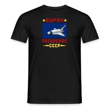 Buran Raumflugzeug UdSSR Sowjetunion - Männer T-Shirt - Schwarz - Vorne - AI Model Male 178 light (178cm)