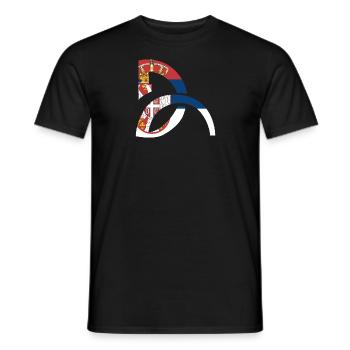 Adler Flagge Serbien Serbisch Herkunft Belgrad SFR - Männer T-Shirt - Schwarz - Vorne - AI Model Male 178 light (178cm)