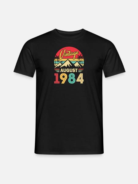 40 Jahre Jubiläum August 1984 Vintage Männer Frauen - Männer T-Shirt - Schwarz