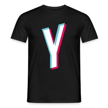 Y - letter Y - Men's T-Shirt - black - Front - AI Model Male 178 light (178cm)
