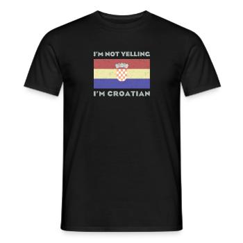Croatia Patriotic Origin Balkan SRFJ - Men's T-Shirt - black - Front - AI Model Male 178 light (178cm)