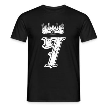 7 Couronne de numéros - T-shirt homme - noir - Devant - AI Model Male 178 light (178cm)