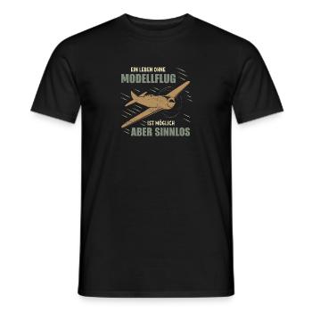 Ein leben ohne modellflug Segelflieger Flugzeug - Männer T-Shirt - Schwarz - Vorne - AI Model Male 178 light (178cm)