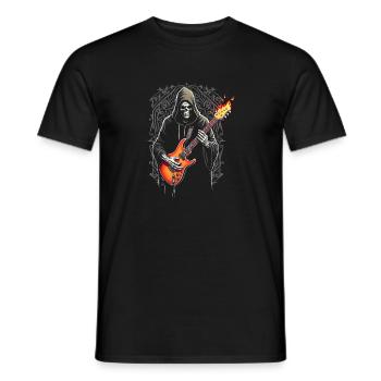 Sensenmann mit E-Gitarre Rock Heavy Metal - Männer T-Shirt - Schwarz - Vorne - AI Model Male 178 light (178cm)