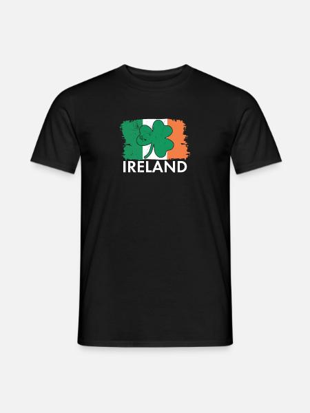 Irlande Green Shamrock Flag Origine nationale - T-shirt homme - noir