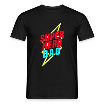 Super Hero Dad - Papi Father Papa is the best - Men's T-Shirt - black - Front - AI Model Male 178 light (178cm)