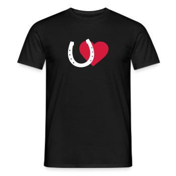 Fer à cheval et coeur - T-shirt homme - noir - Devant - AI Model Male 178 light (178cm)