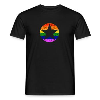 CSD Rainbow LGBT Gay Star - T-shirt homme - noir - Devant - AI Model Male 178 light (178cm)