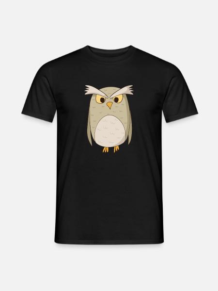 Eule Kauz - Männer T-Shirt - Schwarz
