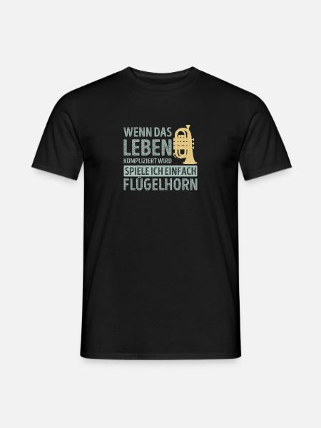 Wenn das leben kompliziert wird spiele Flügelhorn - Männer T-Shirt - Schwarz
