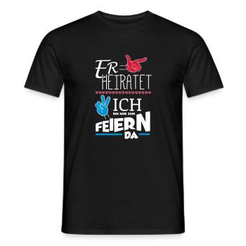 ER HEIRATET JGA - Männer T-Shirt - Schwarz - Vorne - AI Model Male 178 light (178cm)