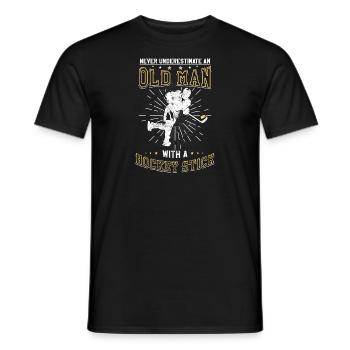Hockey Vater Opa Vatertag Geschenk Sport Eissport - Männer T-Shirt - Schwarz - Vorne - AI Model Male 178 light (178cm)