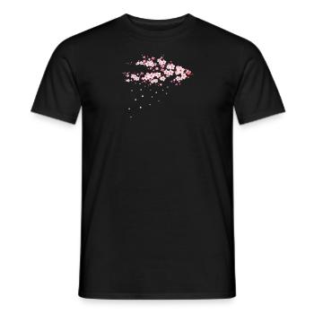 Aesthetic Japan Sakura Fleur de cerisier japonaise - T-shirt homme - noir - Devant - AI Model Male 178 light (178cm)